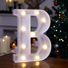 Enseigne lumineuse LED lettre B, alimentée par piles, 1 pièce