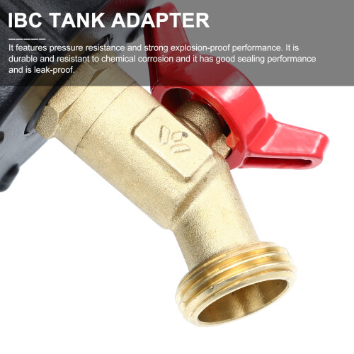 Robinet de evacuare rezervor IBC negru, 2" la 1/2" 1