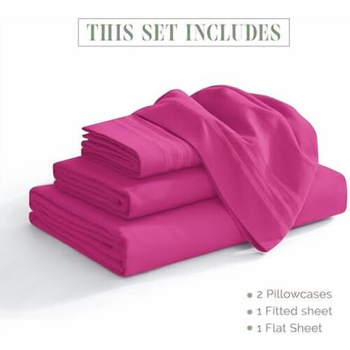 Microfiber Full Sheet Set 4-Piece Vibrant Fade-Resistant 2