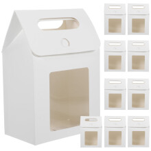 Masteelf 10Pcs Treat Bags with Window for Bakery Goods 7.5x5.5x3.1in Folded