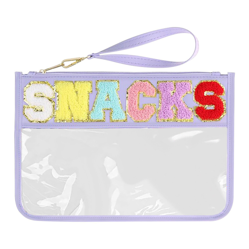 Transparent zippered snack and toiletry pouch 1 pack