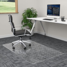 Office Chair Mat for Carpet, 30" x 48" Clear Desk Chair Mat for Low Pile Carpeted Floors- Easy Glide Plastic Floor Mat for Office Chair on Carpet