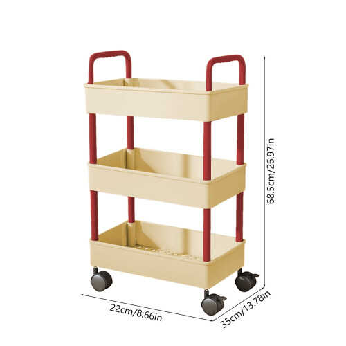 3-Tier Rolling Storage Cart with Lockable Wheels – Kitchen, Bathroom & Office Organizer 1