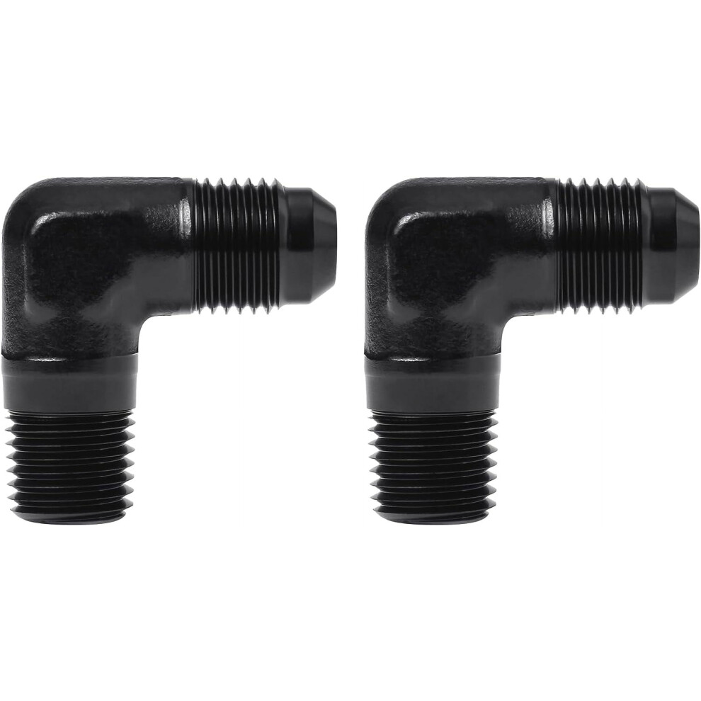 6An To 1/4" Npt Male 90 Degree Fitting Adapter Aluminum 2Pcs 9152228188983