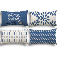 Lumbar Pillow Covers 12x20 Set of 4, Modern Sofa Throw Pillow Cover, Decorative Outdoor Linen Fabric Pillow Case for Couch Bed Car 30x50cm (Set of 4)