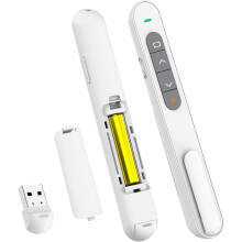 Clicker wireless pentru prezentări cu hyperlink și control al volumului, telecomandă USB RF2.4GHz pentru PPT, Keynote, Mac/PC – Compatibil cu