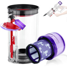 Upgraded Dust Bin Replacement Compatible with Dyson V11 V15 SV14 SV15 SV22 Vacuum Cleaner, Clear Bin Compatible with Dyson Canister Part