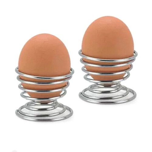 5Pcs Mini Metal Egg Cup Spiral Spring Wire Egg Tray Egg Cup Boiled Eggs Stoneware Egg Holder Stand Storage