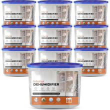 Roe Tenpo Dehumidifier 500ml, Pack Of 10 Moisture Absorbers Condensation Remover Dehumidifiers For home, damp absorber, car dehumidifier, wardrobe