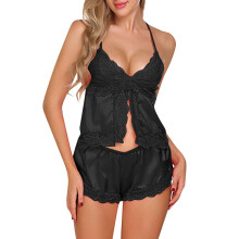 Women Sleepwears Large Loose Pajamas Lace Solid Color Sexy Set Home Clothes Stylish Homewear