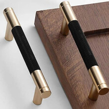 Cabinet Pulls Gold Black Aluminum 12-Pack 96mm