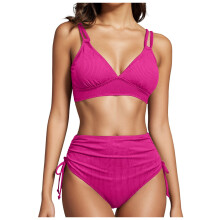 S|opiago Women Halter Bikini Top Only Padded Swimsuits Tops Vintage Bathing Suit Top No Bottom Hot Pink,S