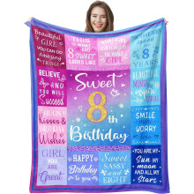 Couverture d'anniversaire pour fille de 7 ans (101,6 cm x 127 cm) – Convient à la décoration de chambre d'enfant
