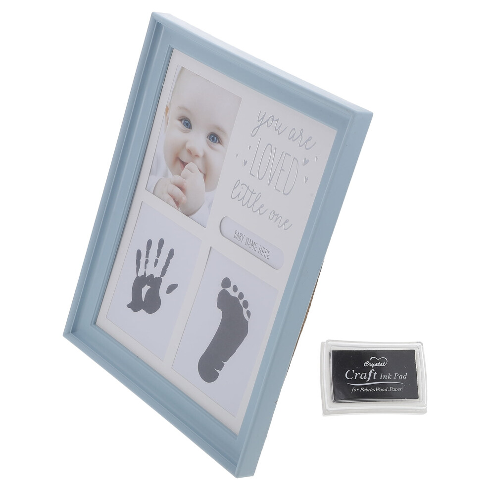 Picture Frames Newborn Kit Baby Hand and Footprint Kit Baby Footprint Picture Frame Hand and Foot Inkpad Photo Frame Ink Pad Plastic Newborn Baby