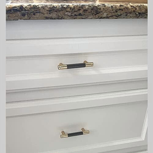 Cabinet Pulls Gold Black Aluminum 12-Pack 96mm 1