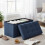 EDX folding storage ottoman bench blue 30 inch 5