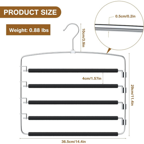 Space-Saving Pants Hangers – 3-Pack, 4-Arm Rotating Design 1