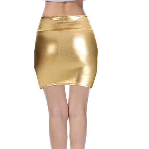 Dam minikjol glitter guld XXL 2
