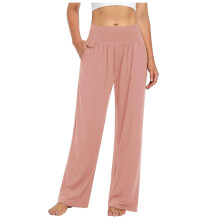 Pantaloni sport pentru femei, talie înaltă, cu picior larg, lejeri, casual, confortabili, pentru plajă și acasă
