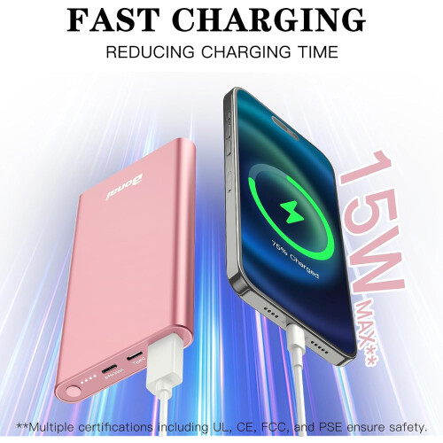 Φορητός φορτιστής 12.000mAh, γρήγορη φόρτιση 5V/3A, είσοδος/έξοδος USB-C, συμβατό με 1