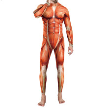 Tuta intera da uomo per Halloween con stampa digitale 3D di ossa e muscoli, pigiama per adulti, tuta per feste di Halloween.