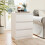 Resenkos3-Drawer Nightstand, Sleek White Design, Ample Storage, Waterproof Top, Smooth Rolling Drawers 2
