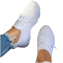 Sneaker für Damen, Sommer, Übergröße, modisch, lässig, atmungsaktiv, Mesh, Sportschuhe, Weiß, US-Größe 7,5