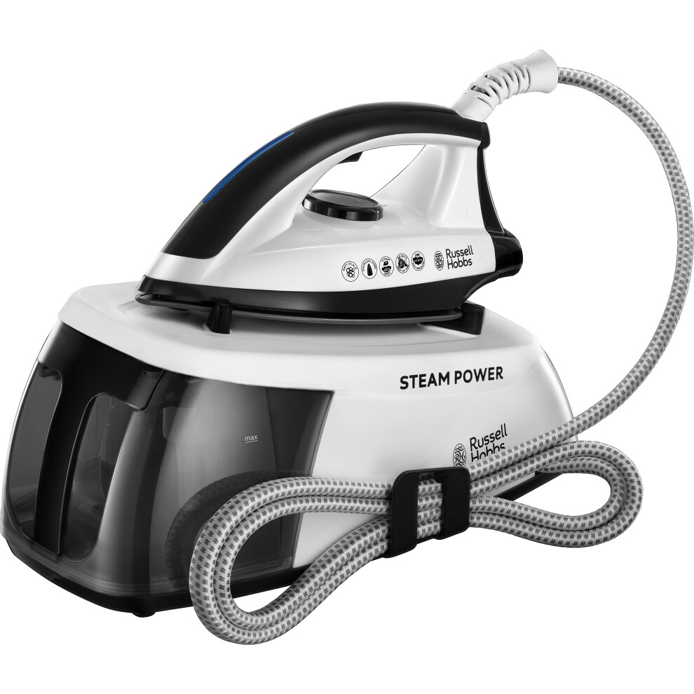 Russell Hobbs Steam Iron [2400W, 110G Shot Of Steam, 90G Steam Output,] Steam Power (1.3L Removable Water Tank, Stainless Steel Non Stick Soleplate,
