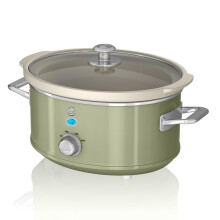 Swan SF17021GN Retro Slow Cooker with 3 Temperature Settings, Keep Warm Function, Removable Dishwasher Safe Pot, Up to 4 Portions, 3.5L, 200W, Retro