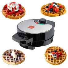 Global Gourmet - FULL SIZE American Waffle Maker Iron Machine 700W I Electric I Stainless Steel Mould I Non-Stick Coating I Recipes I Deep Cooking