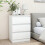 Resenkos3-Drawer Nightstand, Sleek White Design, Ample Storage, Waterproof Top, Smooth Rolling Drawers 3