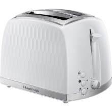 Russell Hobbs Honeycomb 2 Slice Toaster (Extra wide slots, High lift feature, 6 Browning levels, Frozen/Cancel/Reheat function, Removable crumb tray,