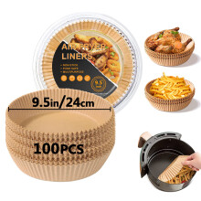 Air Fryer Liners, 9.5 Inch Large Air Fryer Disposable Paper Liners, Parchment Paper Liners Oil-Proof, Water-Proof, Food Grade Baking Paper for Air
