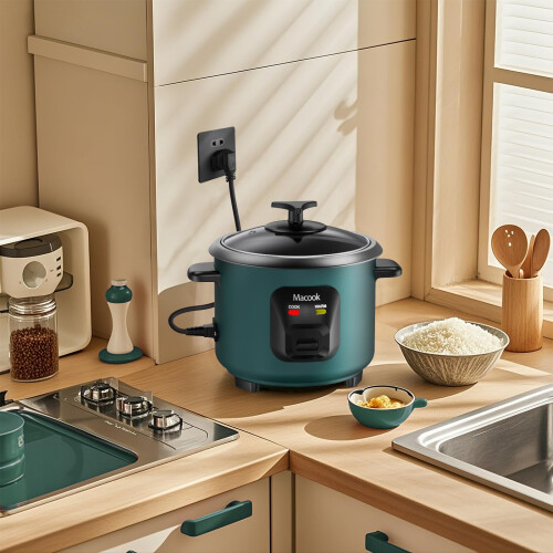 Macook Mini Rice Cooker | 0.6 Liter Multi-functional Rice Cooker Small | Non-Stick Rice Pot | One-button Operation | Automatic Keep Warm | 1