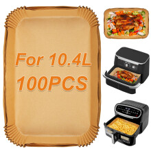 BYKITCHEN Air Fryer Liners for Ninja AF500UK AF500UKCP 10.4L, 100Pcs Air Fryer Accessories for Ninja Flex Drawer Megazone, Compatible for Duronic 10L