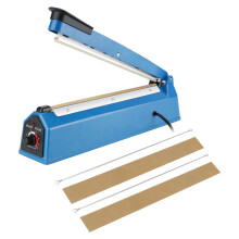 Impulse Heat Sealer Portable Sealing Machine, 300mm Plastic Bag Sealer, Manual Seal Food Packing Machine, with 2 Spare Heating Wires and High