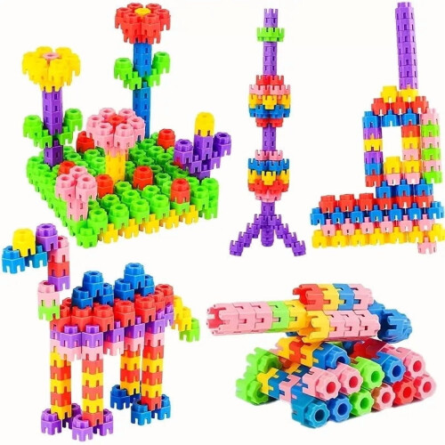 Set de jucării educative cu blocuri de construcție hexagonale, 120 de bucăți