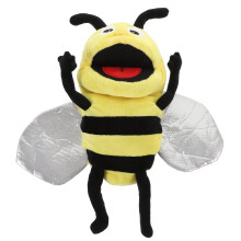 Burattino a mano a forma di ape in peluche, insetto imbottito, burattino interattivo per giochi di ruolo.