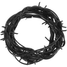 Lot de 2 décorations de 10 mètres (32,8 pieds) en faux fil de fer barbelé rouillé, style western, pour Halloween ou fête de Noël (noir).