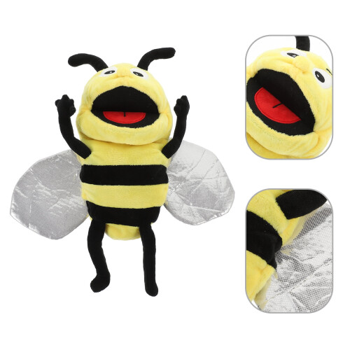 Plush Cartoon Bee Hand Puppet Stuffed Insect Interactive Pretend Play Puppet 1