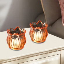 Lot de 2 photophores en verre épais – Pots pour bougies chauffe-plat, parfaits pour la décoration de mariages, fêtes et enterrements de vie de