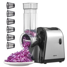 Electric Cheese Grater, Electric Food Grater with 6 Interchangeable Blades ? Slicing, Shredding & Zesting | Stainless Steel Blades, Fast, Effortless