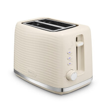 Swan ST19034CRM Wave 2-Slice Toaster, 7 Browning Levels, Defrost, Cancel & Reheat Functions, Removable Crumb Tray, Hidden Cord Storage, Non-Slip Feet,