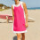 Damen-Freizeit-Shorts-Set, einfarbig, Pink, XL 7