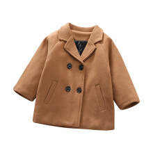 Dicker, warmer, einfarbiger Trenchcoat für Mädchen mit Taschen, Raglanärmeln, lässige Oberbekleidung für Kleinkinder – Kompatibel mit