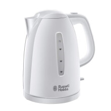 Russell Hobbs Textures Electric 1.7L Cordless Kettle (Fast Boil 3KW, White premium plastic, matt & high gloss finish, Removable washable anti-scale