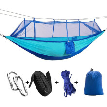2 Person Camping Garden Hammock With Mosquito Net Outdoor Furniture Bed Strength Parachute Fabric Sleep Swing Portable Hanging