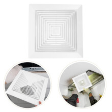 White Square Exhaust Fan Cover with Spring Lock for Bathroom Vent Ceiling Replacement