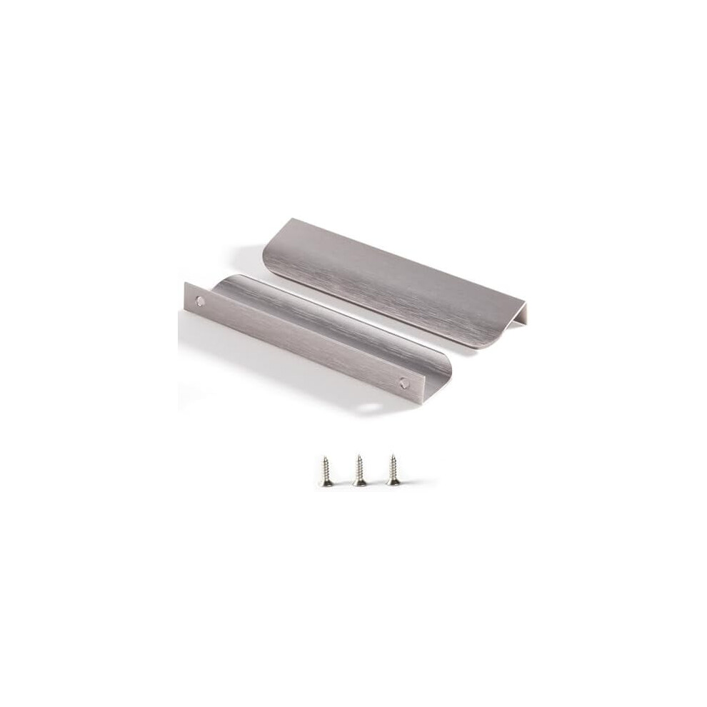 Edge Finger Tab Pulls Brushed Nickel 7.87 In 10 Pcs 9377112041698