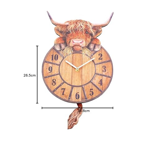 Nemesis Now B3507J7 Highland Tickin' Clock 25cm Red, MDF 2
